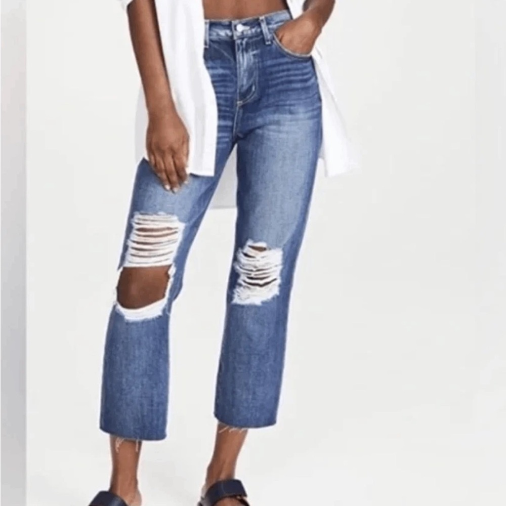 L' Agence Adele High Rise Crop Stovepipe Jeans Size 26
